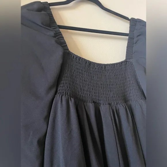 WEWOREWHAT Puff Sleeve Asymmetrical Tiered Dress