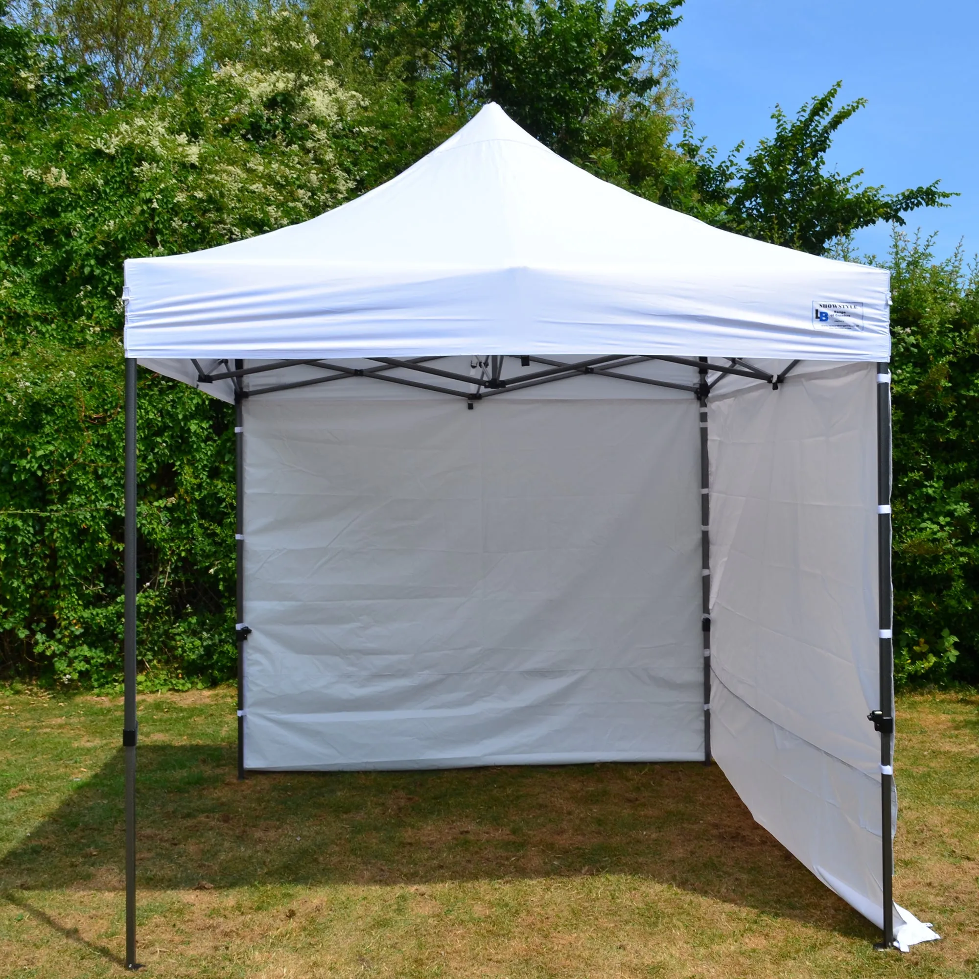 White Heavy Duty SHOWSTYLE® Commercial Grade Gazebo 2.5m x 2.5m FIRE RETARDANT