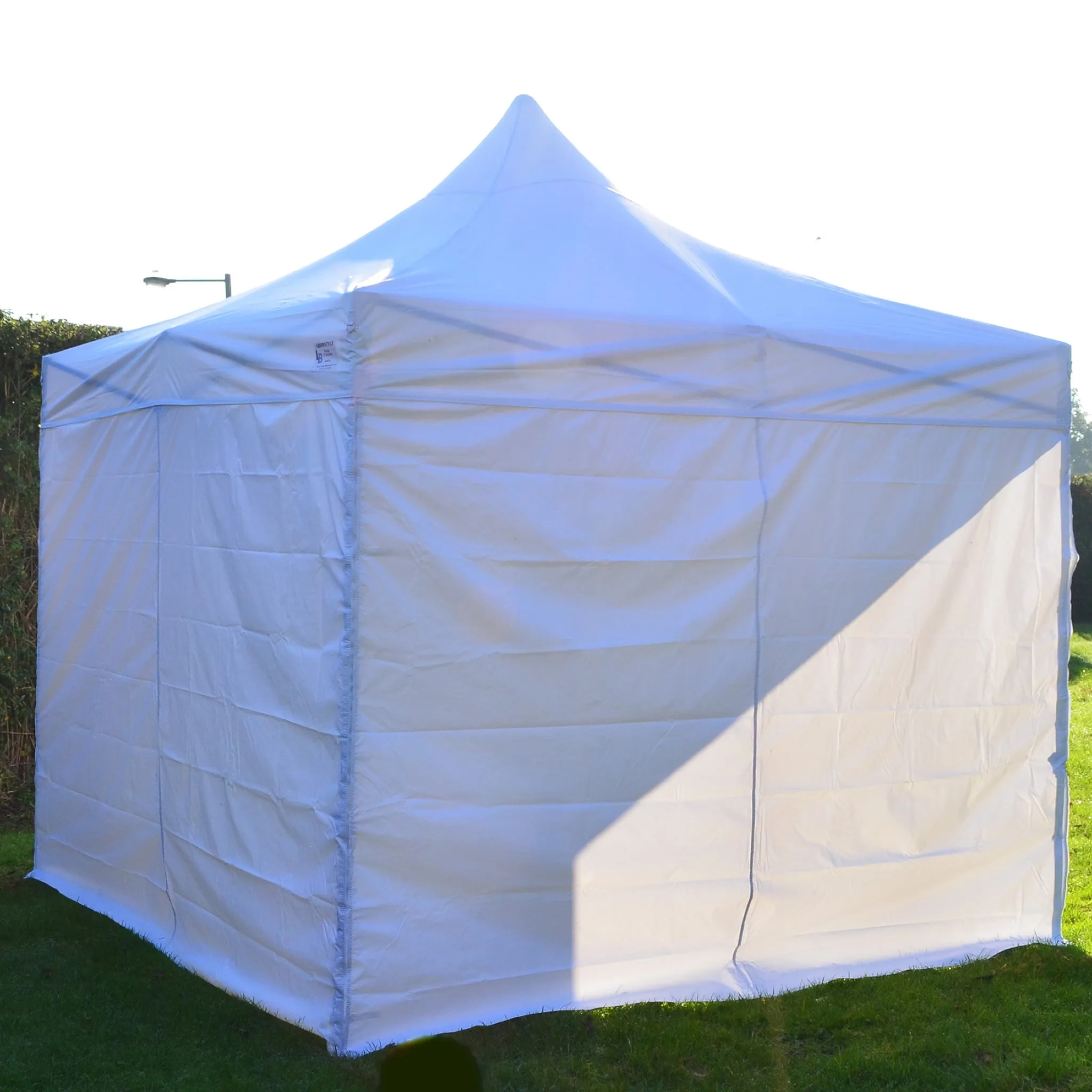 White Heavy Duty SHOWSTYLE® Commercial Grade Gazebo 3m x 3m FIRE RETARDANT