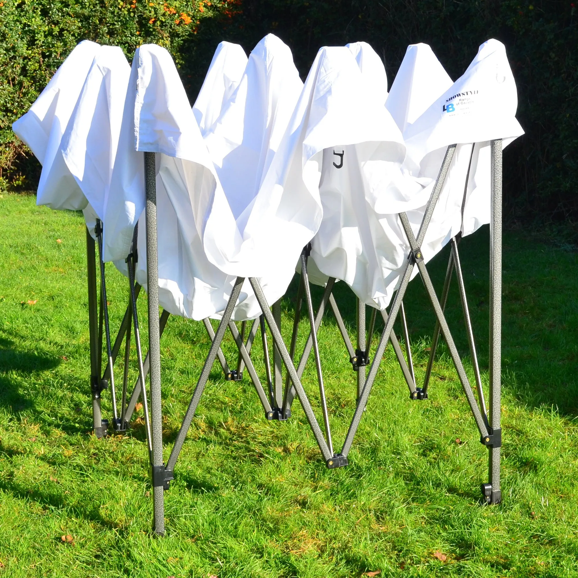 White Heavy Duty SHOWSTYLE® Commercial Grade Gazebo 3m x 3m FIRE RETARDANT