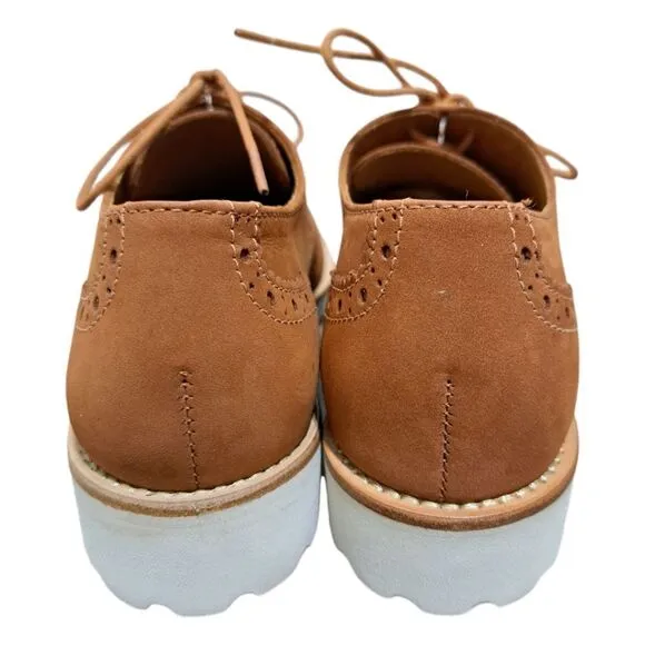 Wirth Women's Kamik Wing Lace Up Leather Textured Shoes Cognac Size 38 Brown