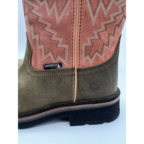 Wolverine Boots Womens Sz 9 Rancher Arrow‎ Waterproof Steel Toe Wellington Rose