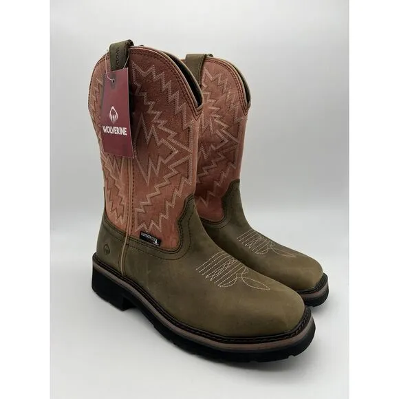 Wolverine Boots Womens Sz 9 Rancher Arrow‎ Waterproof Steel Toe Wellington Rose
