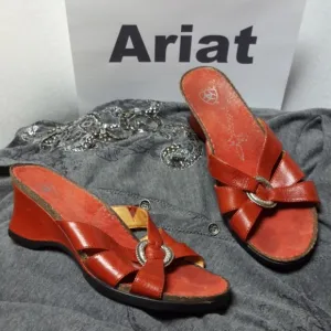 Women's Ariat red leather sandals size 6.5