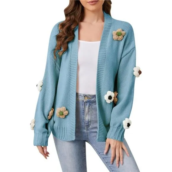 Womens Cardigan Sweaters Light Blue