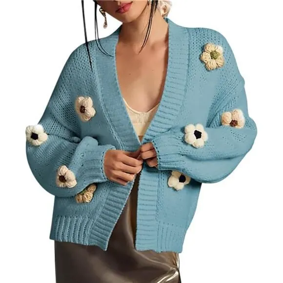 Womens Cardigan Sweaters Light Blue