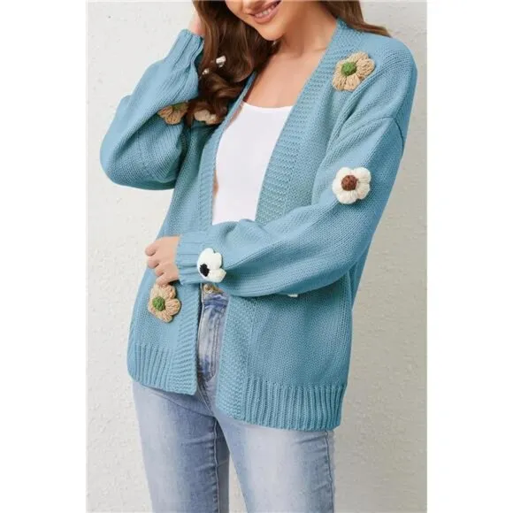 Womens Cardigan Sweaters Light Blue