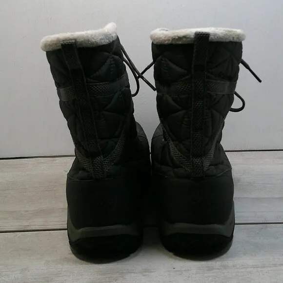 Women’s Columbia Gray Lace up, Quilted Loveland Waterproof Winter Boots Size 8