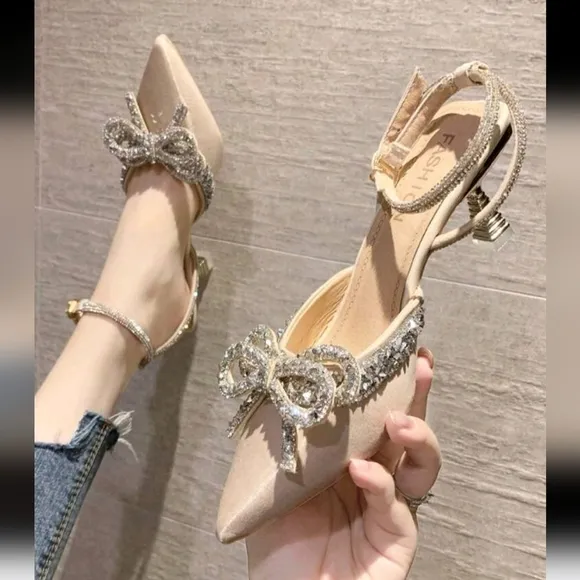 Women's Elegant High Heel Pumps With Bow Detail