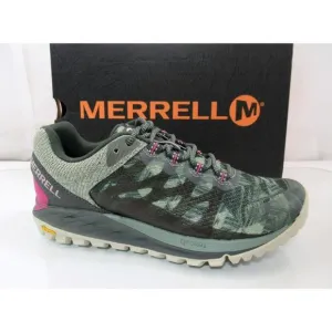 Women's Merrell Antora 2 Print Trail Running Hiking Shoes Sneakers Green Size 7