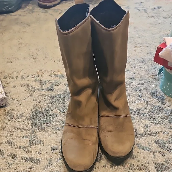 Womens Sorel Emelie Mid-Calf Brown Leather Boot
