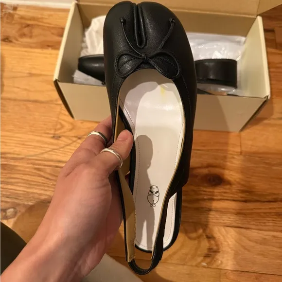 WoodChuckSato Black Tabi Summer Sandals with Low Heels❤️💌