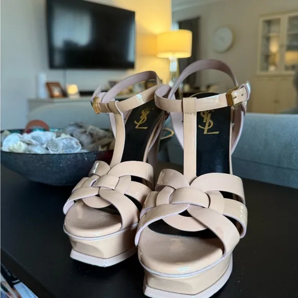 Yves Saint Laurent Women's Tan Platform Sandals