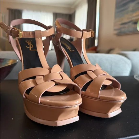 Yves Saint Laurent Women's Tan Platform Sandals