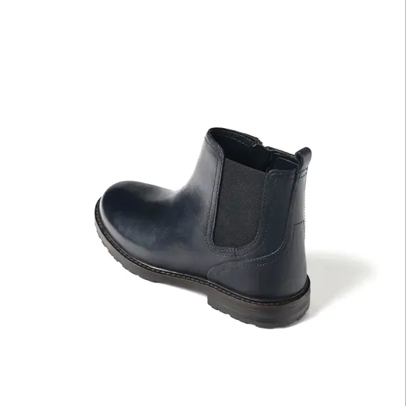Zara GIRL &amp; BOY  KIDS/ LEATHER ANKLE BOOTS WITH GORING black color