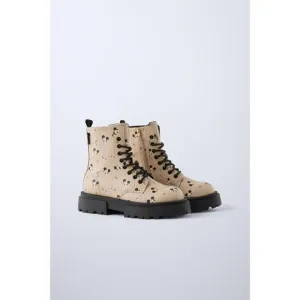 Zara Kids Mickey Mouse Lace Ankle Boots Girls Size US 4,‎ EUR 36