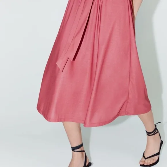 ZARA Kimono Style Wrap Dress Rose Pink Women’s Size Small