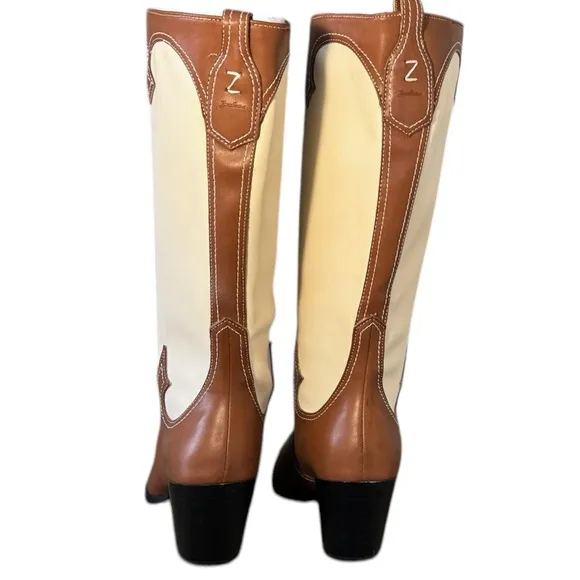 Zodiac Brown/Plaster Western Tall Boots NEW Size 10
