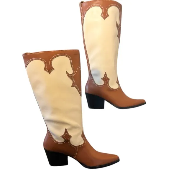 Zodiac Brown/Plaster Western Tall Boots NEW Size 10